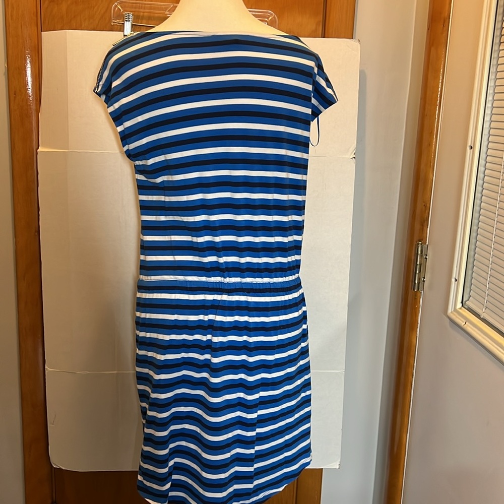 Michael Kors Blue and White Striped Mini Dress - Picture 5 of 14